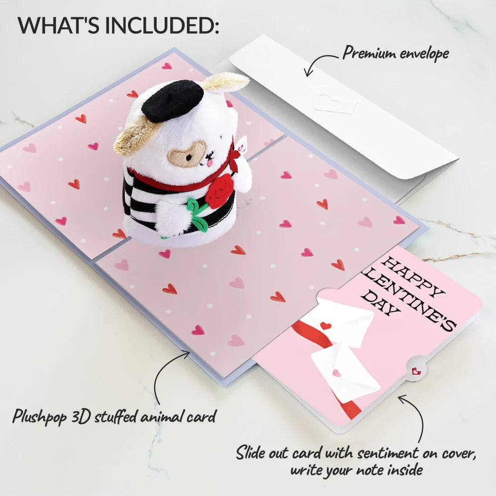 Lovepop French Love Dog Galentine Plushpop Card and Sentiment Set for Friend - Image 2