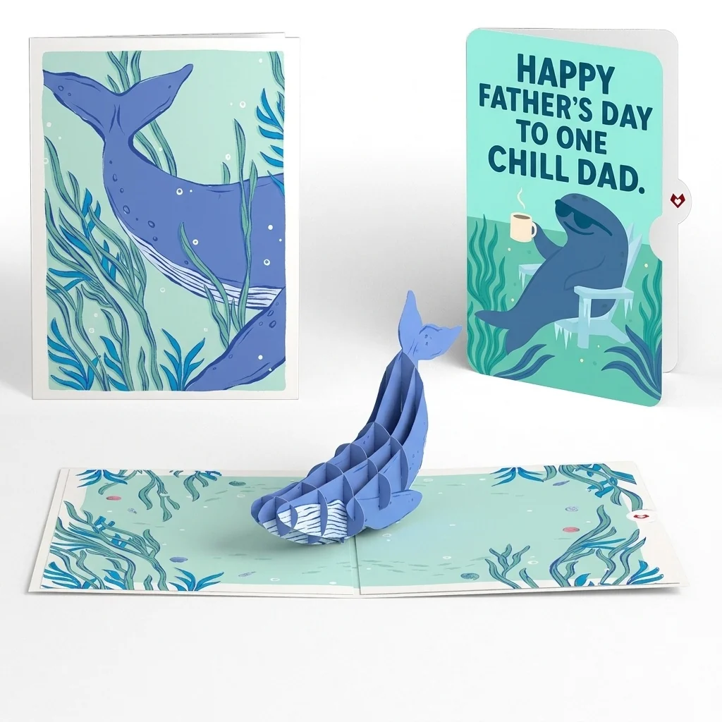 Lovepop Whale Beneath the Waves Father's Day Pop-Up Card and Sentiment Set for Dad Chair