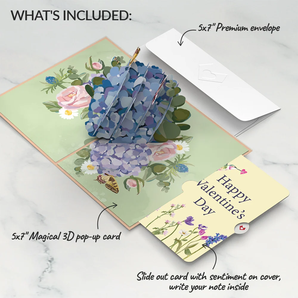 Lovepop Hydrangea Butterflies Valentine Pop-Up Card and Sentiment Set - Image 2