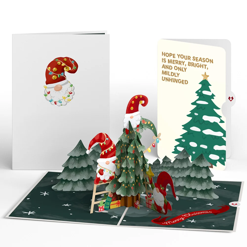 Lovepop Christmas Gnomes Pop-Up Card and Blessing Tree Sentiment Set Cream