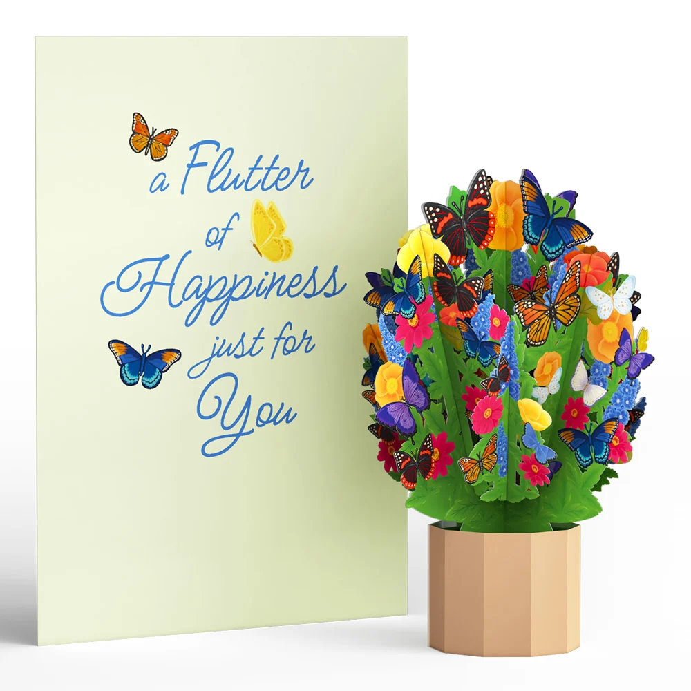 Lovepop Flutter of Happiness Card with Mini Bouquet