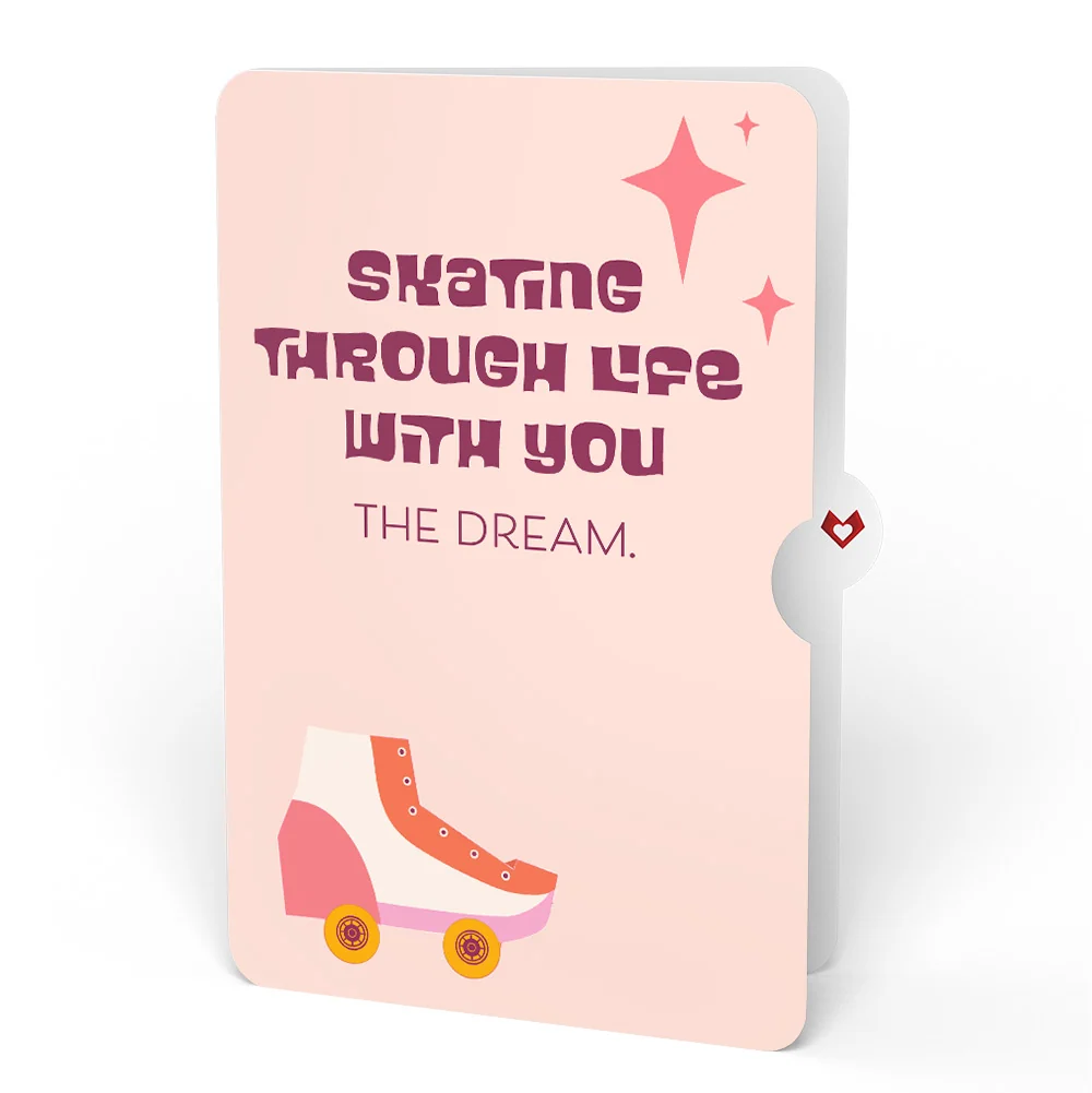 Lovepop Let the Good Times Roll Roller Skate Love Pop-Up Card and Skating Through Life Sentiment Set - Image 4