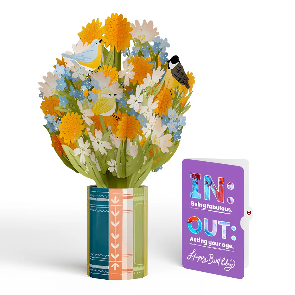 Lovepop Spring Joy Birthday Bouquet and IN & OUT Sentiment Set Vase