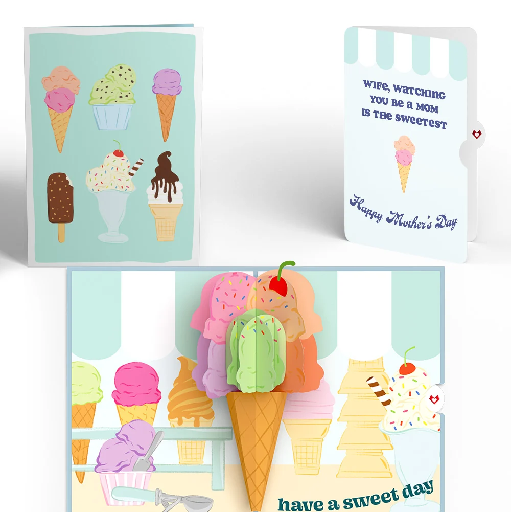 Lovepop Sweet Day Ice Cream Mother’s Day Pop-Up Card and Sentiment Set for Wife