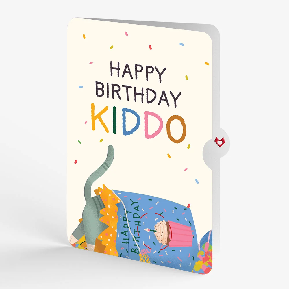 Lovepop Birthday Cat-astrophe Music and Lights Pop-Up Card and Sentiment Set for Kid Cream - Image 4