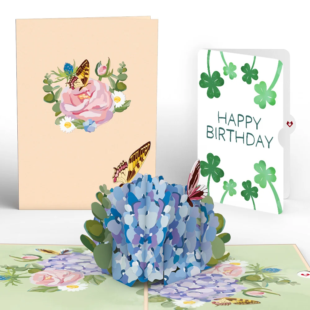 Lovepop Hydrangea Butterflies Birthday Pop-Up Card and Sentiment Set