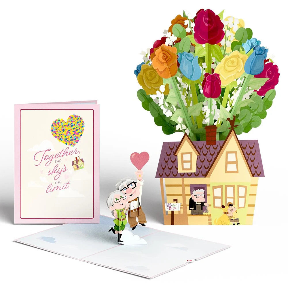 Lovepop Disney and Pixar Up Sky Is the Limit Pop-Up Card & Flower Buds Bouquet Bundle