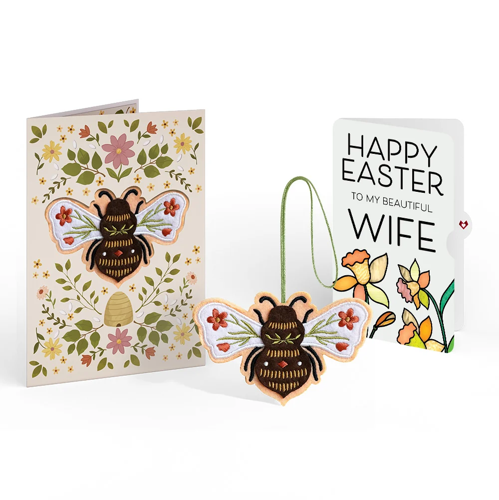 Lovepop Botanical Bee Easter Heartfelt Charm Card and Sentiment Set for Wife Bag
