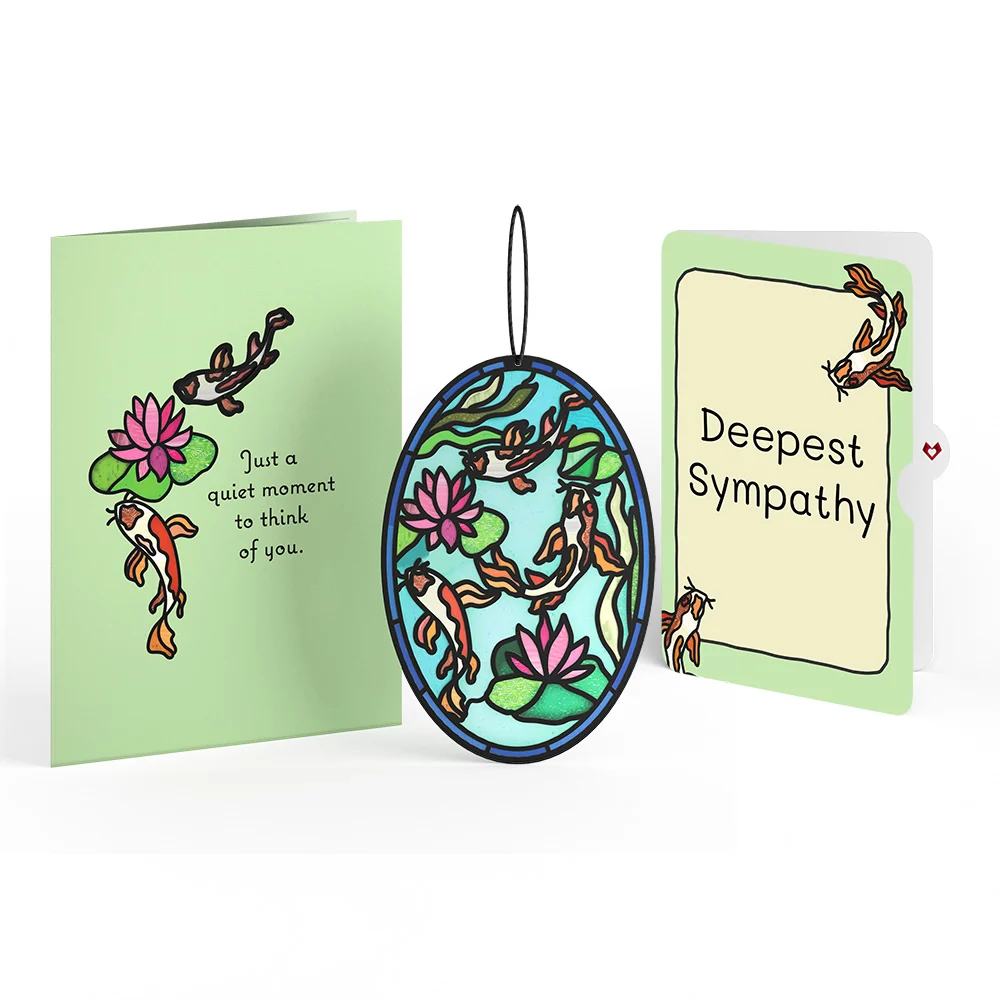 Lovepop Quiet Moment Koi Pond Sympathy Suncatcher Card and Sentiment Set Glass