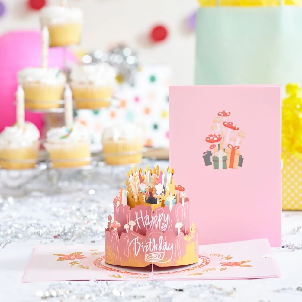 Lovepop Woodland Gnomes Birthday Cake Pop-Up Card Tea - Image 5