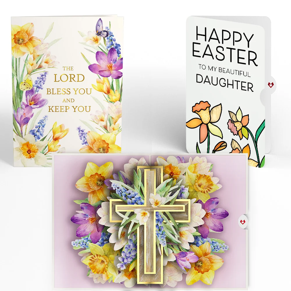 Lovepop The Lord Bless You Floral Cross Easter Pop-Up Card and Sentiment Set for Daughter