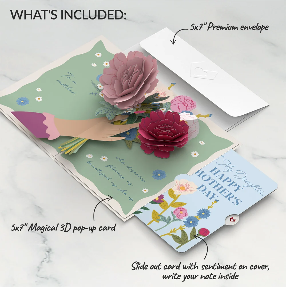 Lovepop Happy Mother’s Day Flowers Mother's Day Pop-Up Card and Sentiment Set for Daughter - Image 2