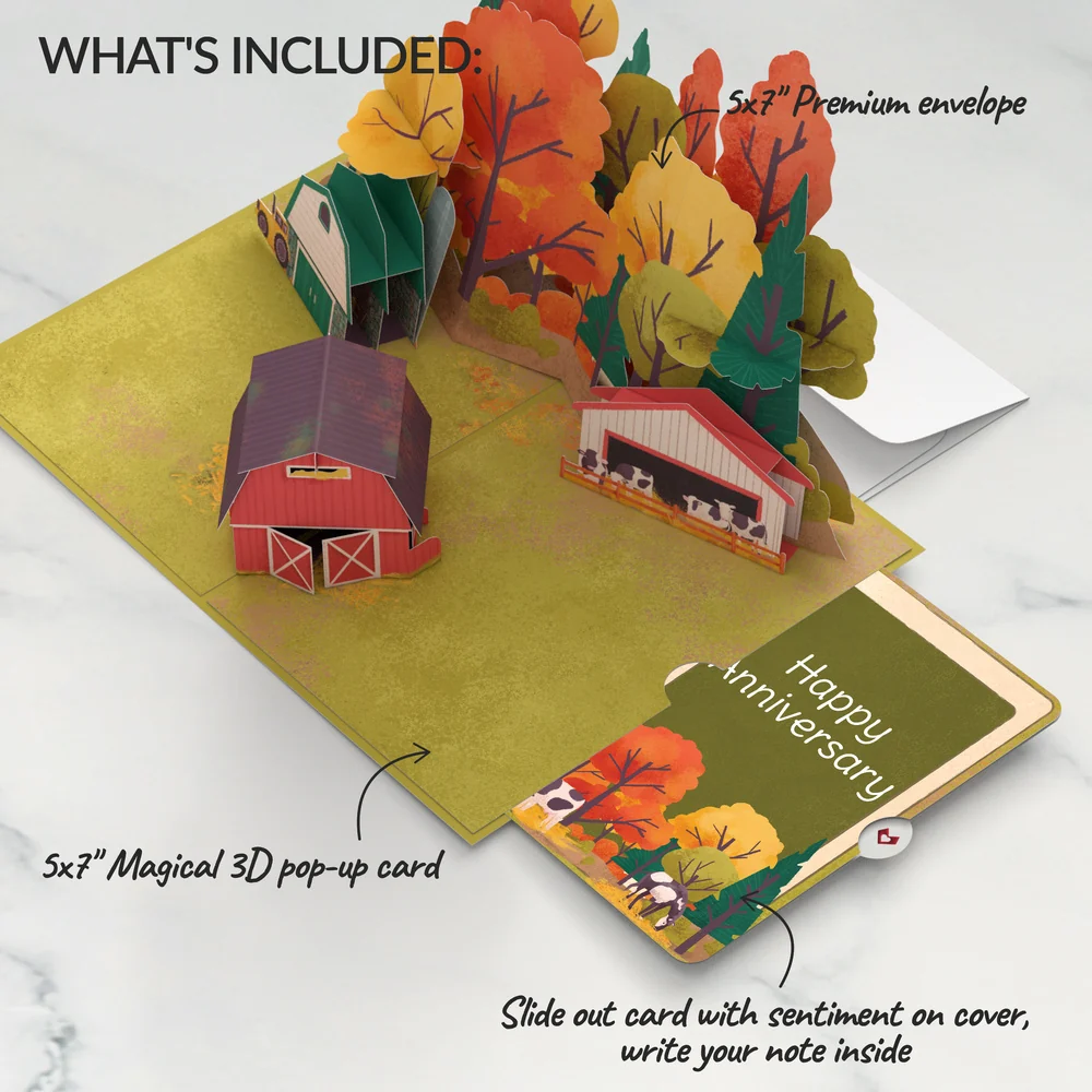 Lovepop Fall Rustic Farm Anniversary Pop-Up Card and Sentiment Set - Image 2
