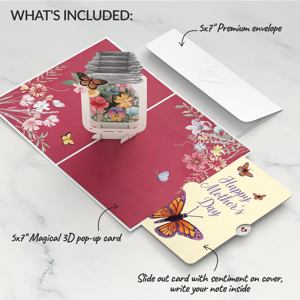 Lovepop Wild Flowers Jar Mother’s Day Pop-Up Card and Sentiment Set for Mom - Image 2