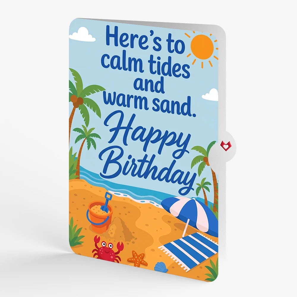 Lovepop Sandy Shores Birthday Pop-Up Card and Calm Tides Sentiment Set Towel - Image 4