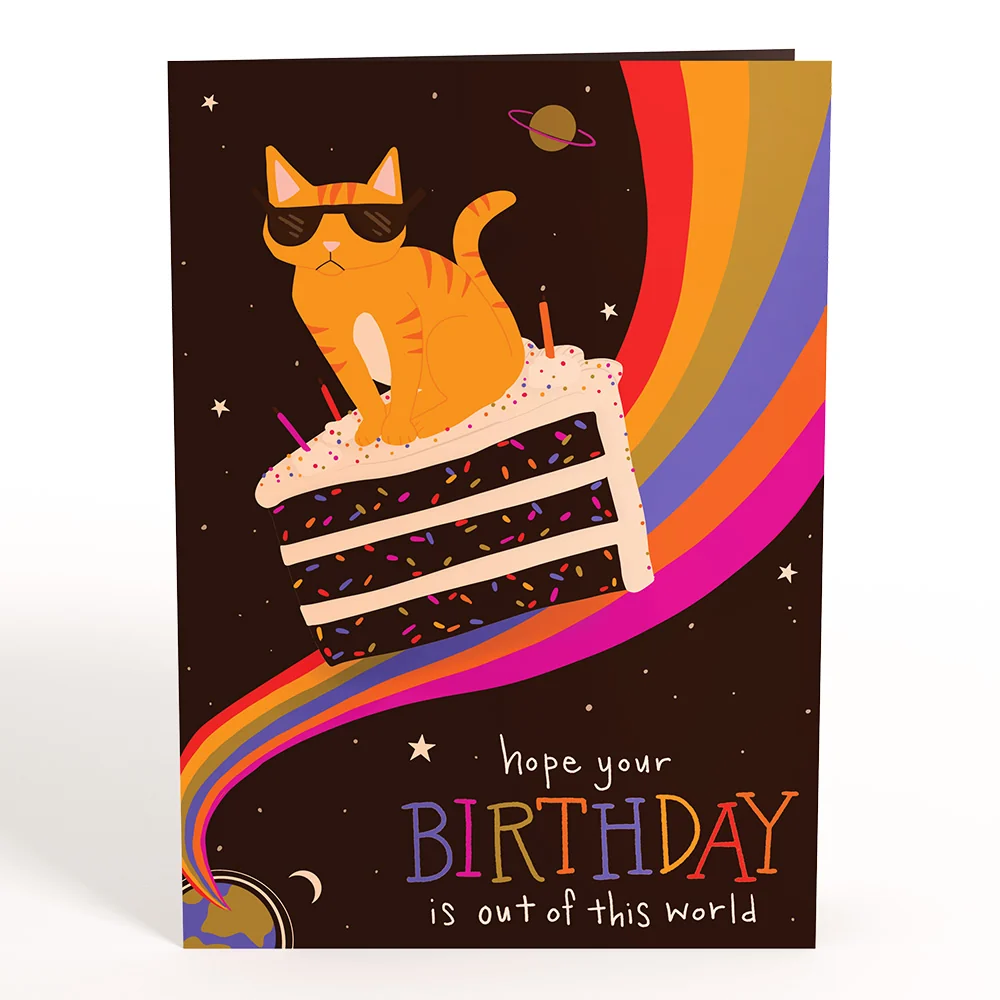 Lovepop Out of this World Birthday Cat Pop-Up Card - Image 5