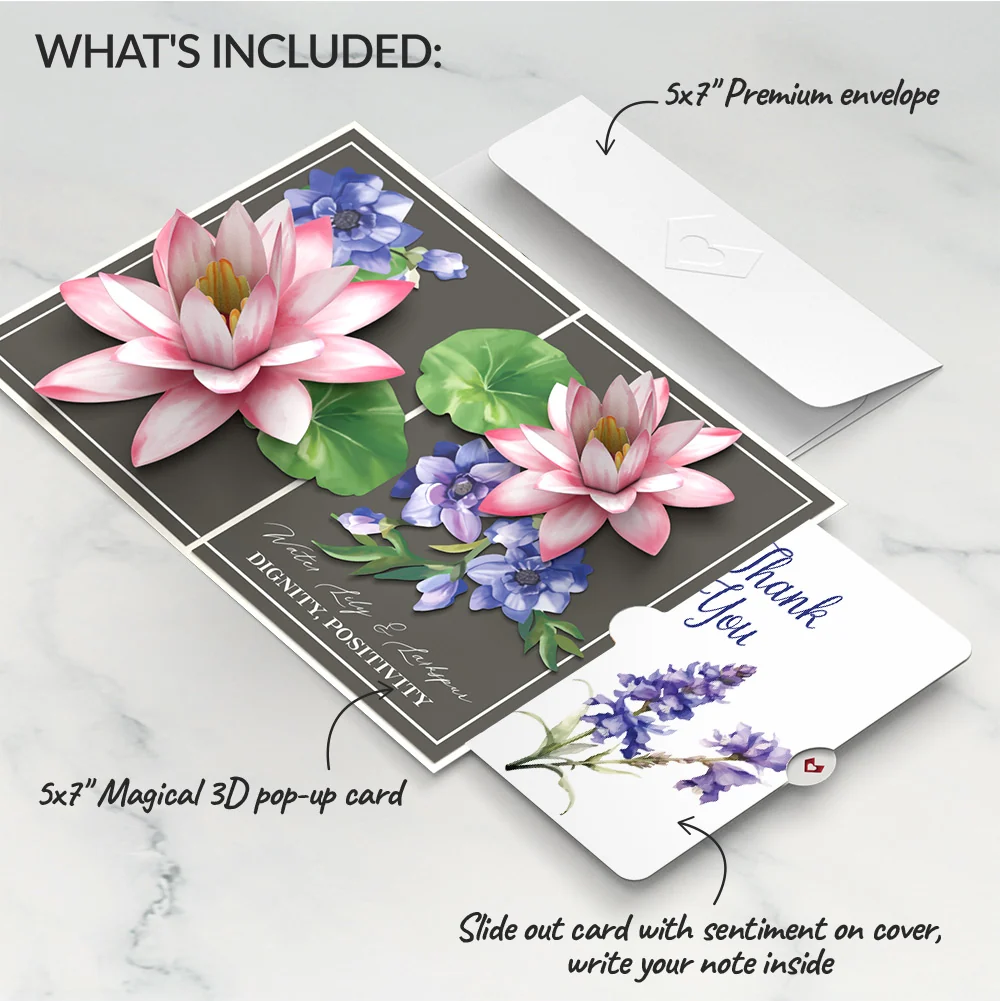 Lovepop Born to Bloom: July Birth Month Flowers Thank You Pop-Up Card and Sentiment Set - Image 2