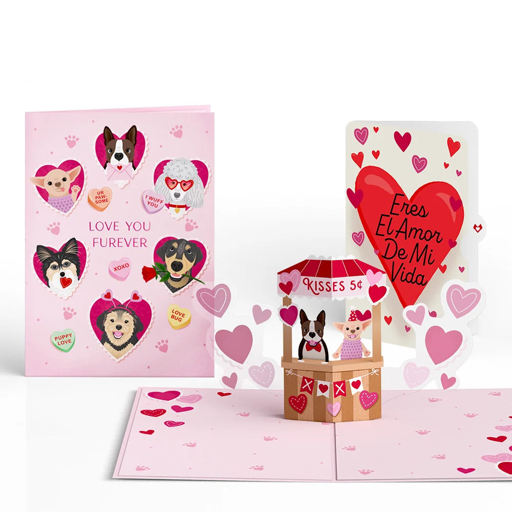 Lovepop Love You Furever Dog Kisses Eres El Amor De Mi Vida Valentine Pop-Up Card and Sentiment Set