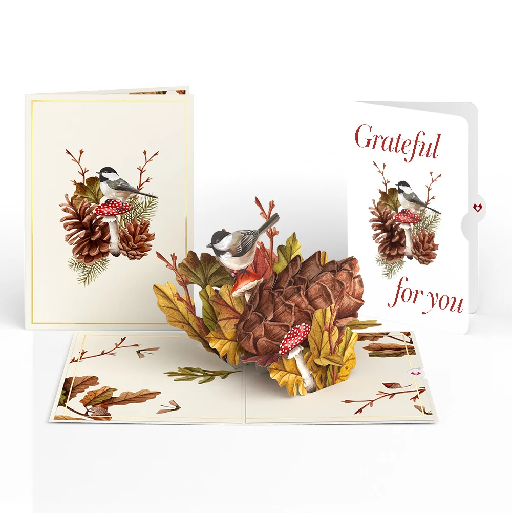Lovepop Fall Forest Floor Appreciation Pop-Up Card and Sentiment Set Cream