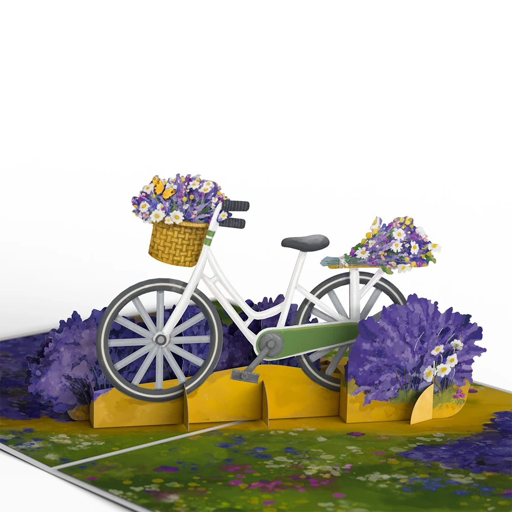 Lovepop Lavender Bicycle Birthday Pop-Up Card and Happy Hamster Sentiment Set - Image 3