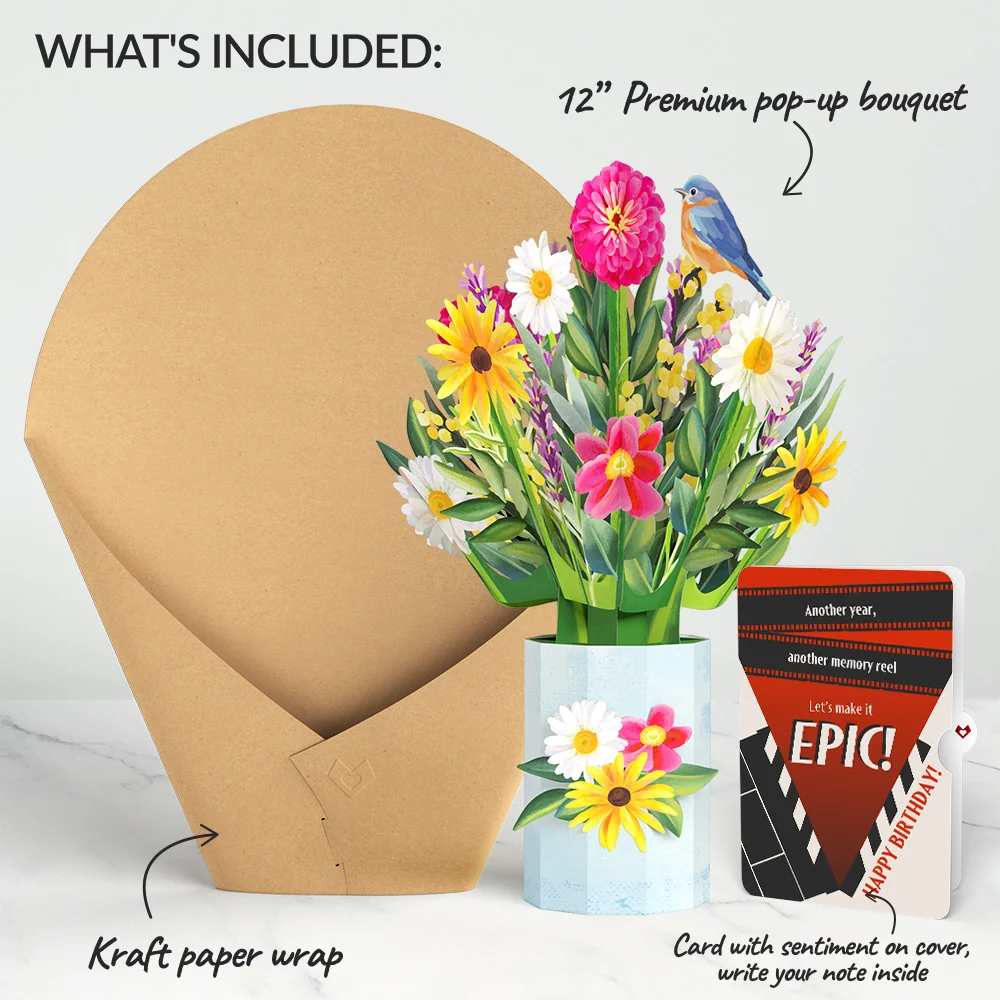 Lovepop Black-Eyed Susan Birthday Bouquet and Epic Reel Sentiment Set Vase - Image 2