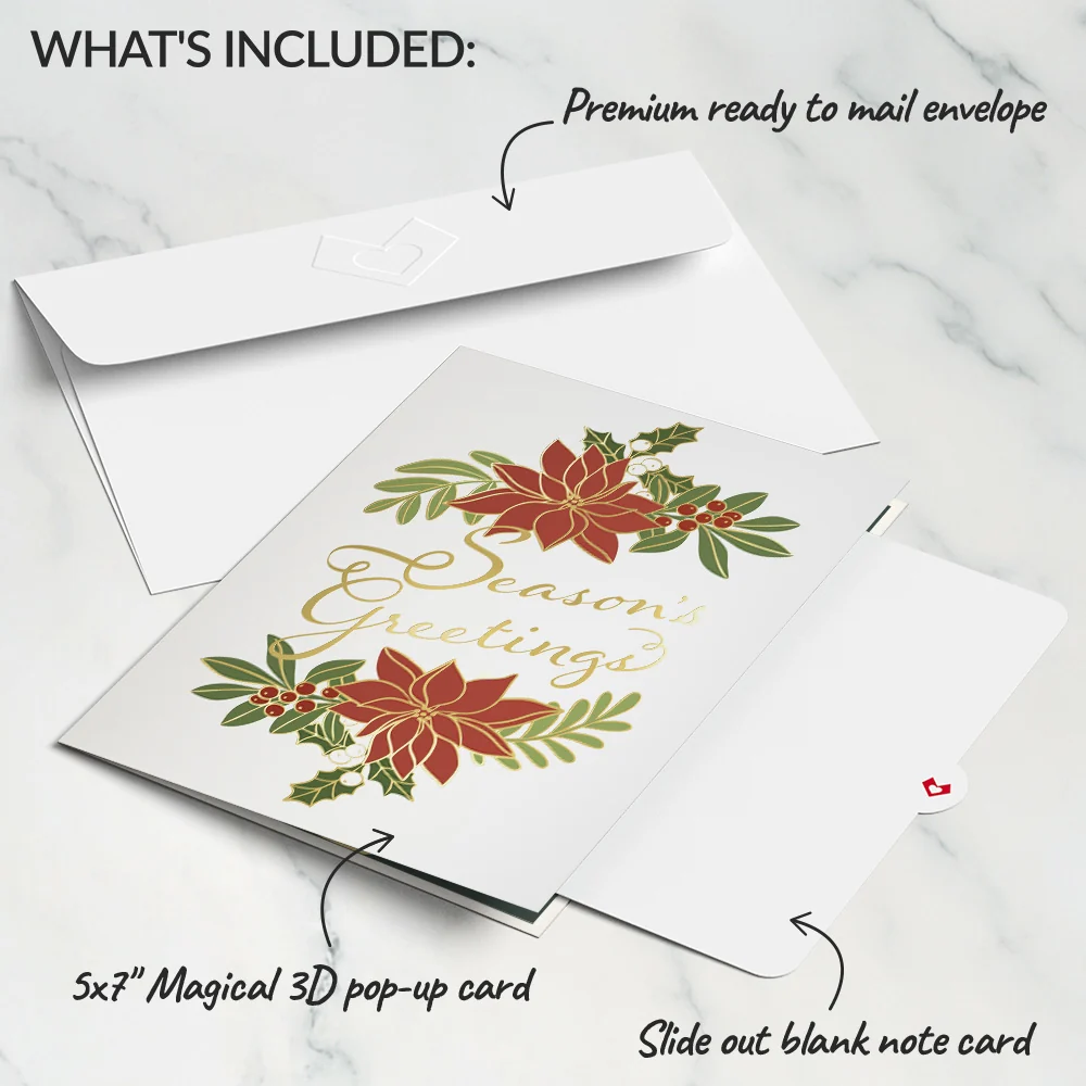 Lovepop Season's Greetings Poinsettia Wreath Pop-Up Card - Image 5