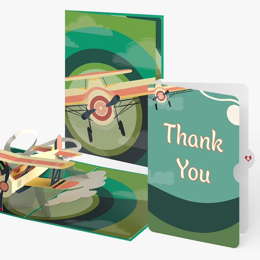 Lovepop Vintage Plane Thank You Pop-Up Card and Sentiment Set