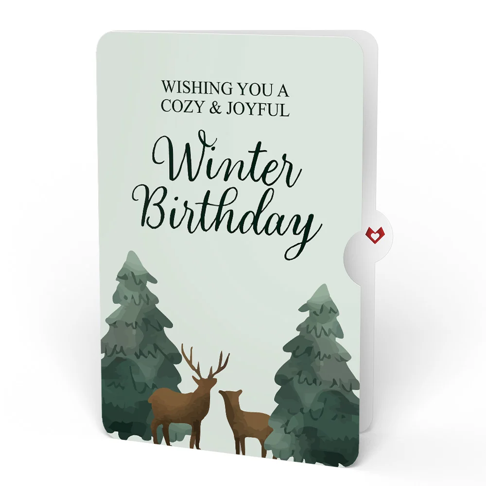 Lovepop Winter Wishes Mountain Village Light-Up Pop-Up Card and Woodland Deer Birthday Sentiment Set - Image 4