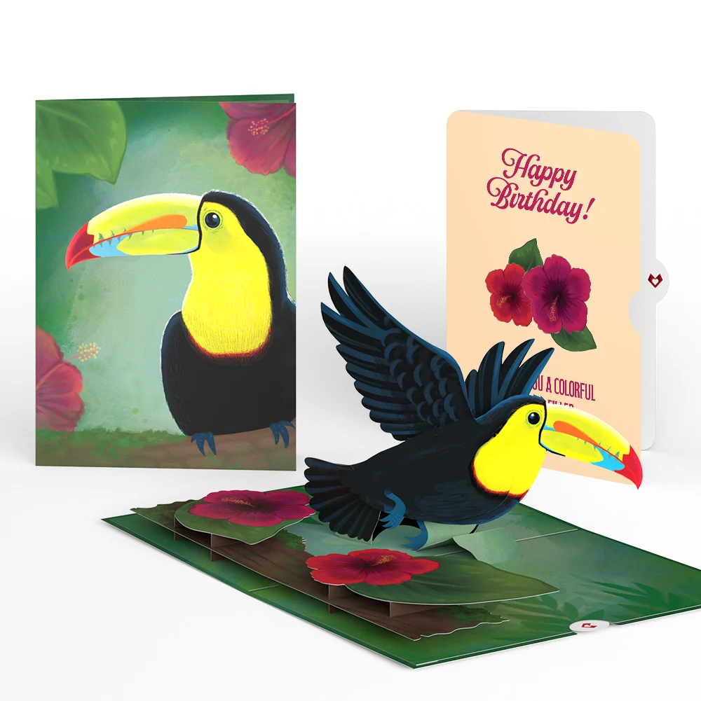 Lovepop Rainforest Toucan Birthday Pop-Up Card and Hibiscus Sentiment Set
