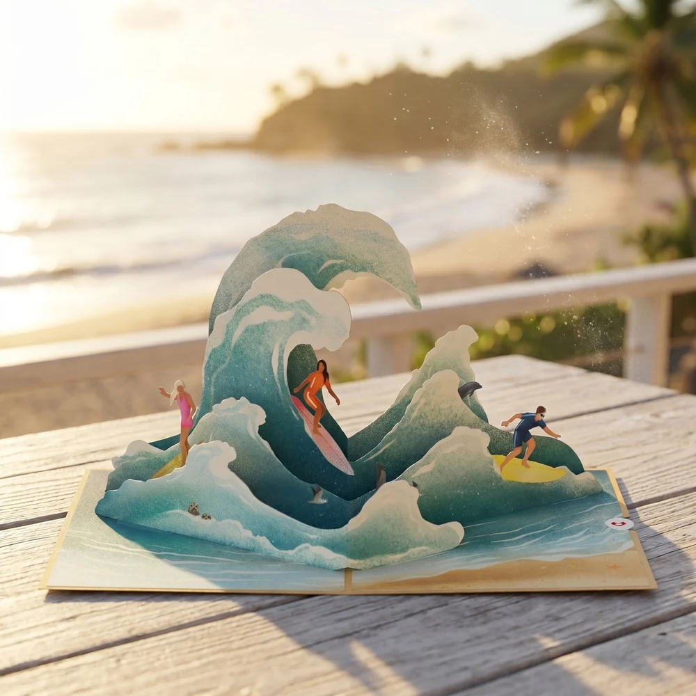 Lovepop Surf’s Up Pop-Up Card - Image 2