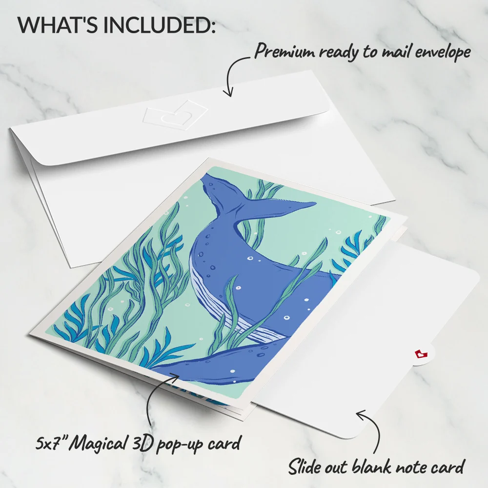 Lovepop Whale Beneath the Waves Pop-Up Card - Image 5