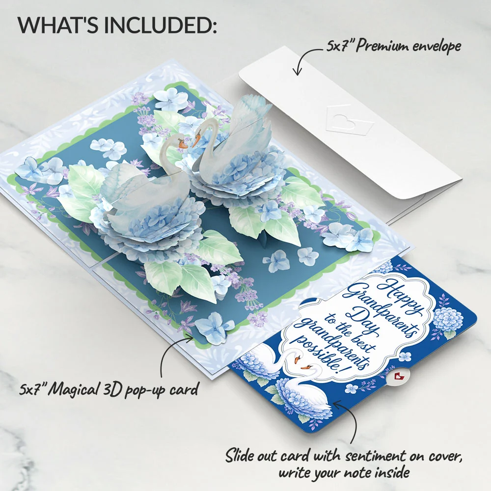 Lovepop Always and Forever Swans Pop-Up Card and Grandparents Day Sentiment Set - Image 2