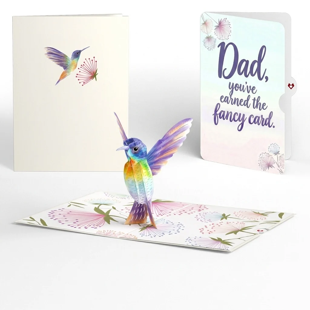 Lovepop Vibrant Hummingbird Father's Day Pop-Up Card and Sentiment Set for Dad Cream