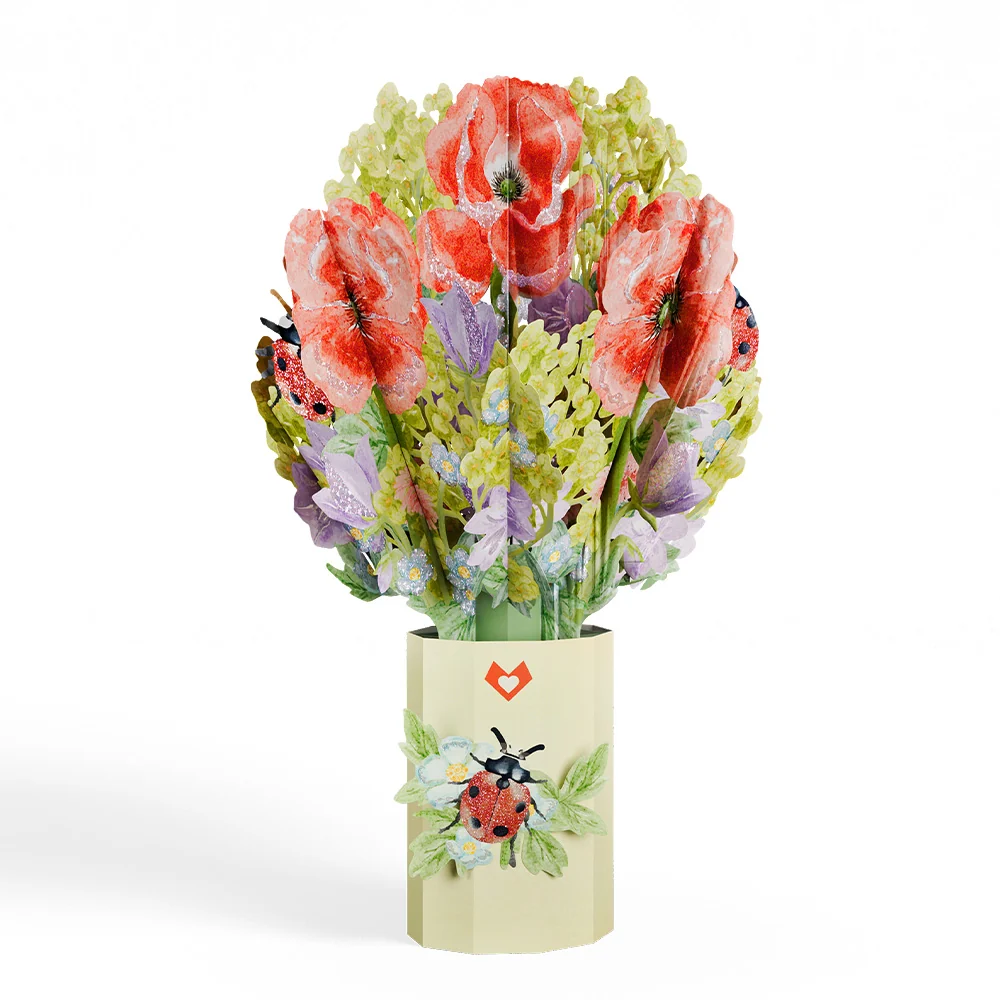 Lovepop Lovely Ladybug Pop-Up Card & Glitter Bouquet Bundle - Image 5
