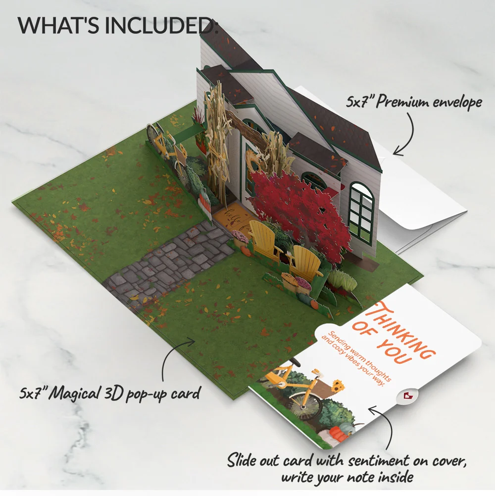 Lovepop Fall Welcome Thinking of You Pop-Up Card and Sentiment Set Chair - Image 2