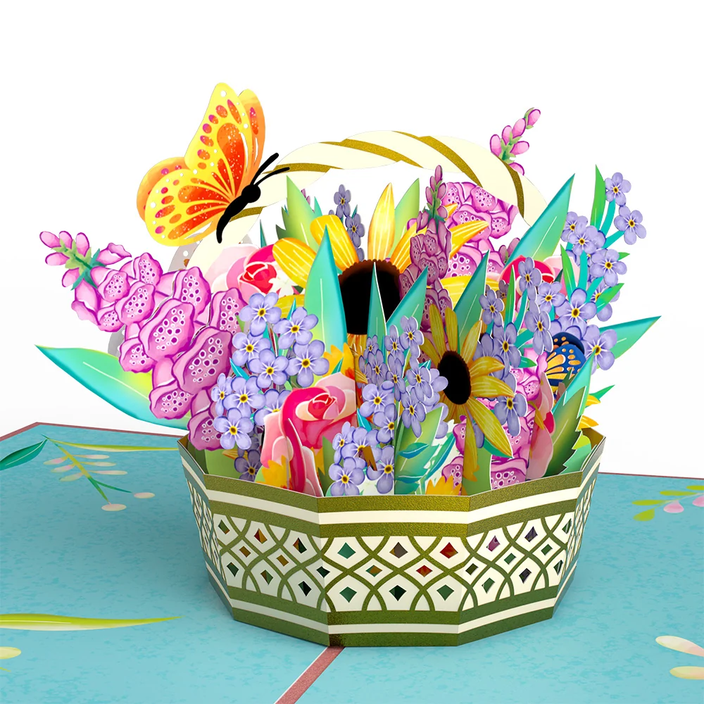 Lovepop Summer Blossoms Basket Pop-Up Card - Image 2