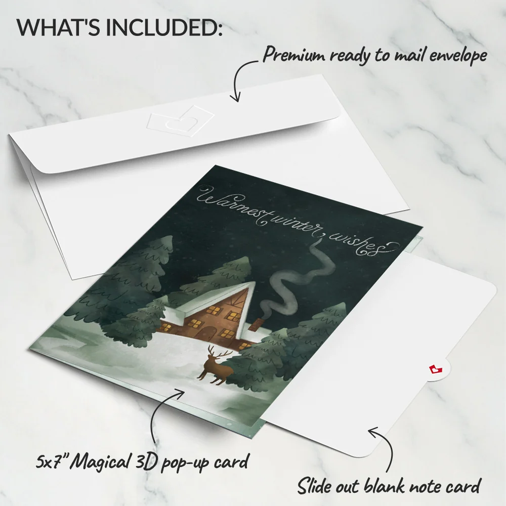 Lovepop Winter Wishes Mountain Village Light-Up Pop-Up Card - Image 6
