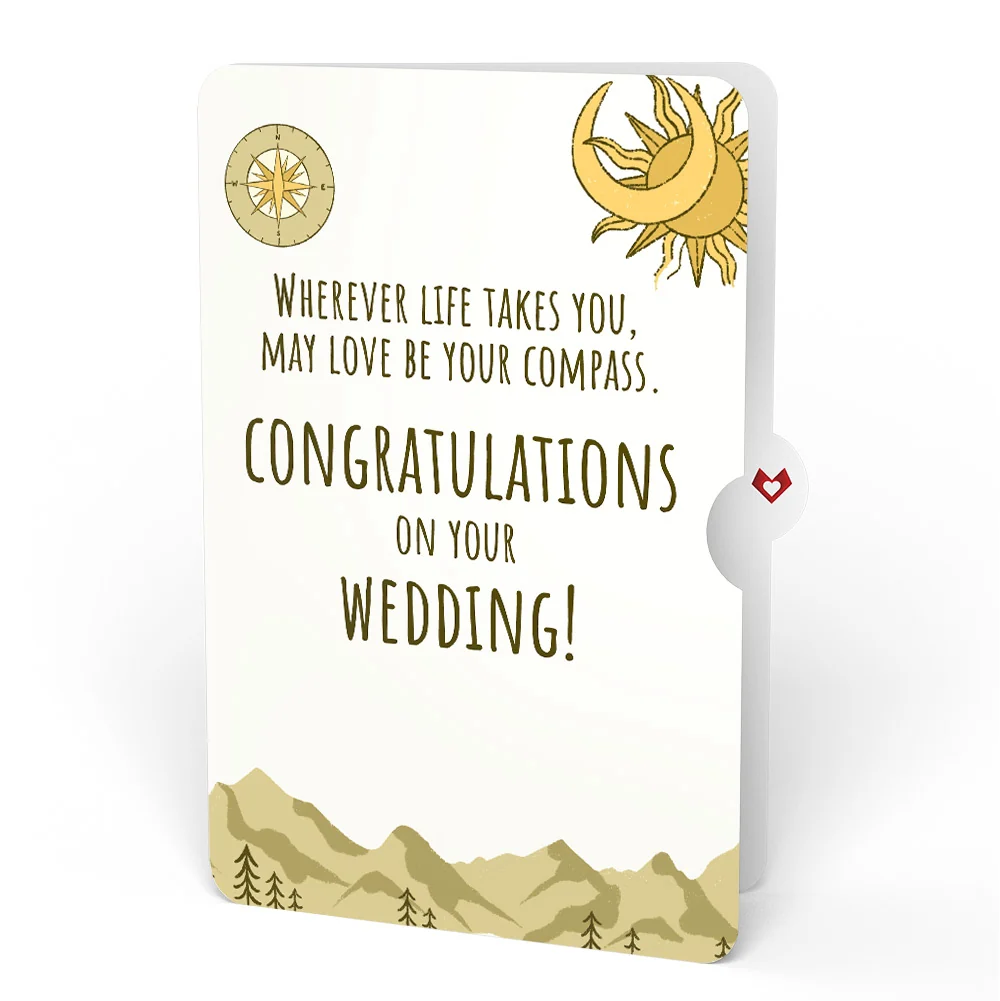 Lovepop Guiding Compass Wedding Pop-Up Card and Sentiment Set Cream - Image 4