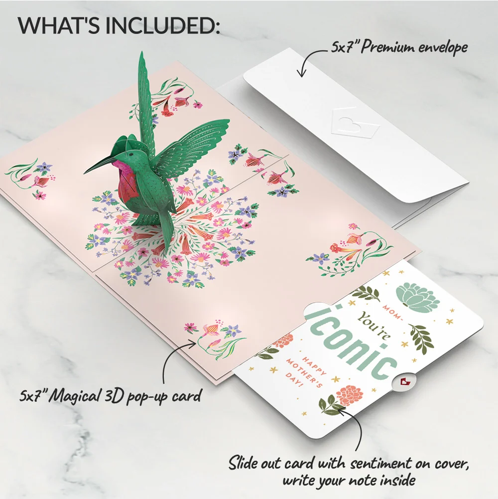Lovepop Sweetest Hummingbird Mother’s Day Pop-Up Card and Iconic Bloom Sentiment Set for Mom - Image 2