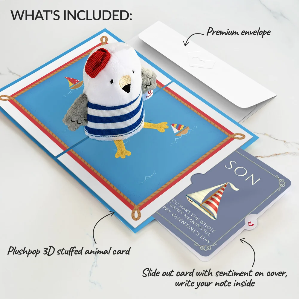 Lovepop 'Ahoy There' Valentine Plushpop Card and Sentiment Set for Son - Image 2