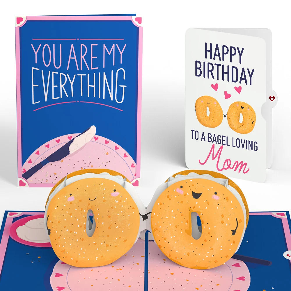 Lovepop You Are My Everything Bagel Birthday Pop-Up Card and Sentiment Set for Mom Plate