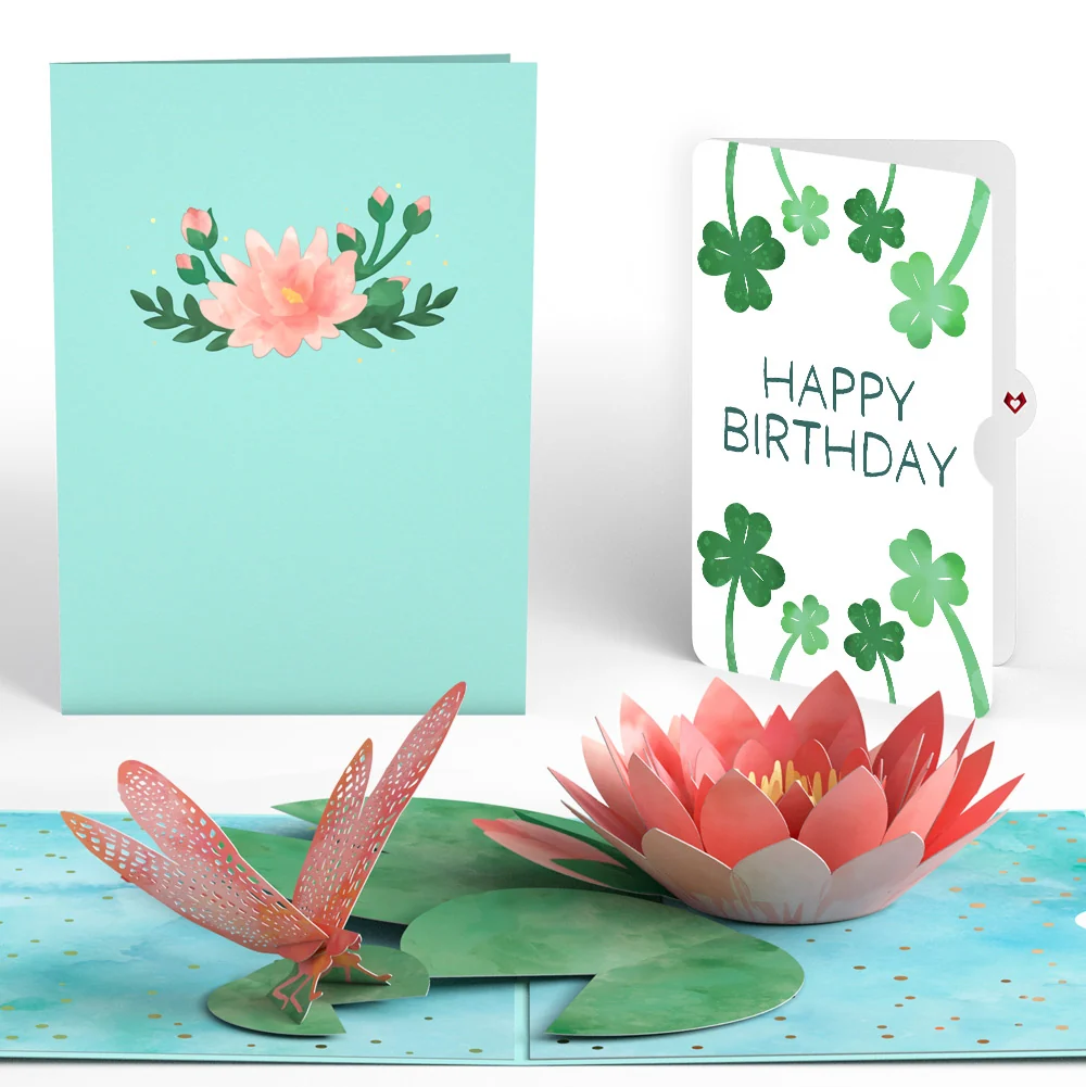 Lovepop Water Lily Dragonfly Birthday Pop-Up Card and Sentiment Set