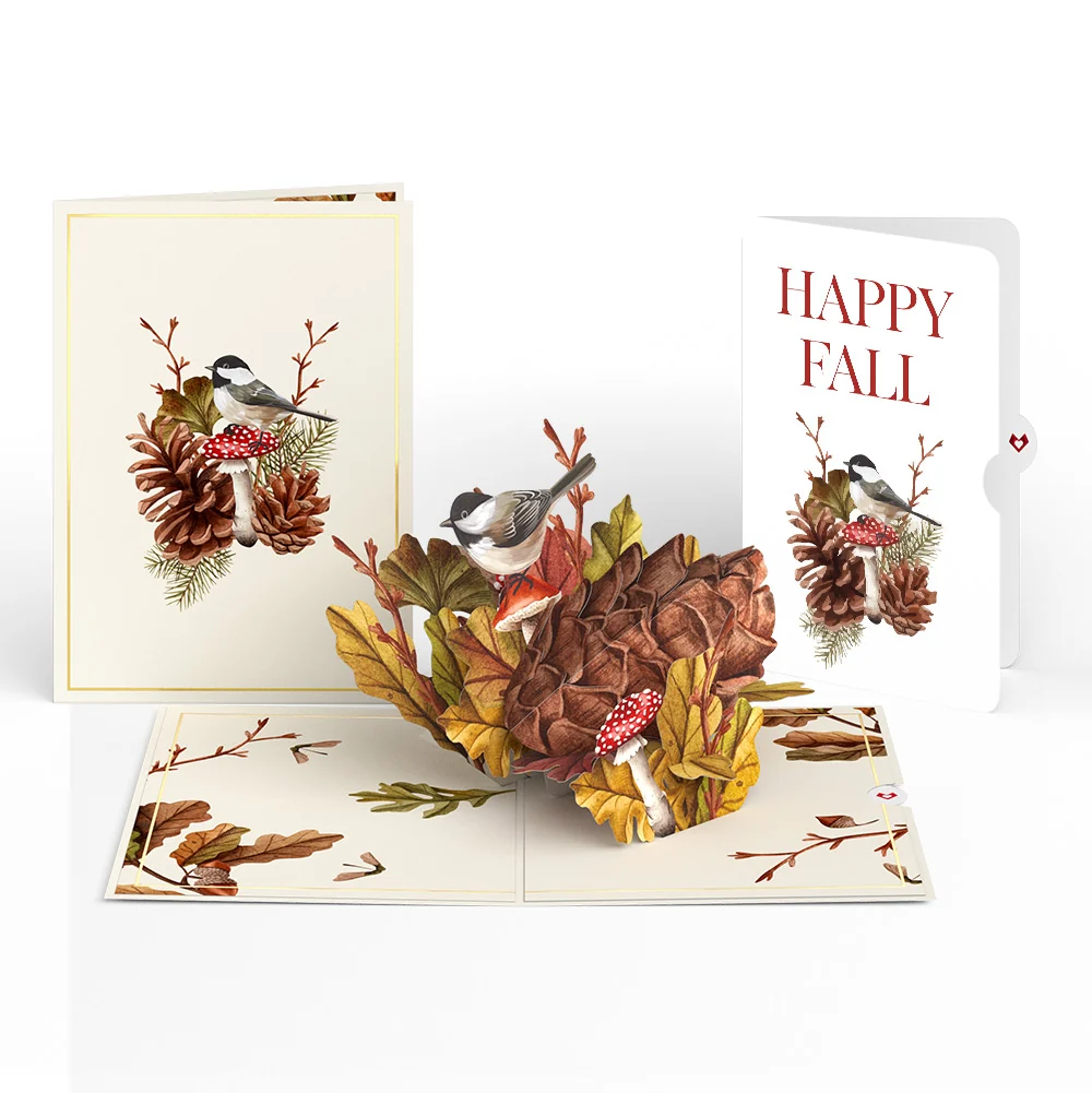Lovepop Fall Forest Floor Pop-Up Card and Sentiment Set Cream