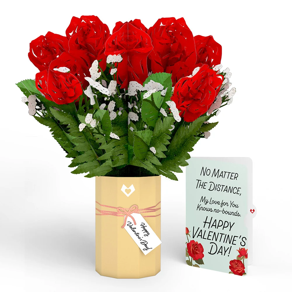 Lovepop Valentine's Day Flower My Love For You Knows No-bounds Bouquet and Sentiment Set Vase