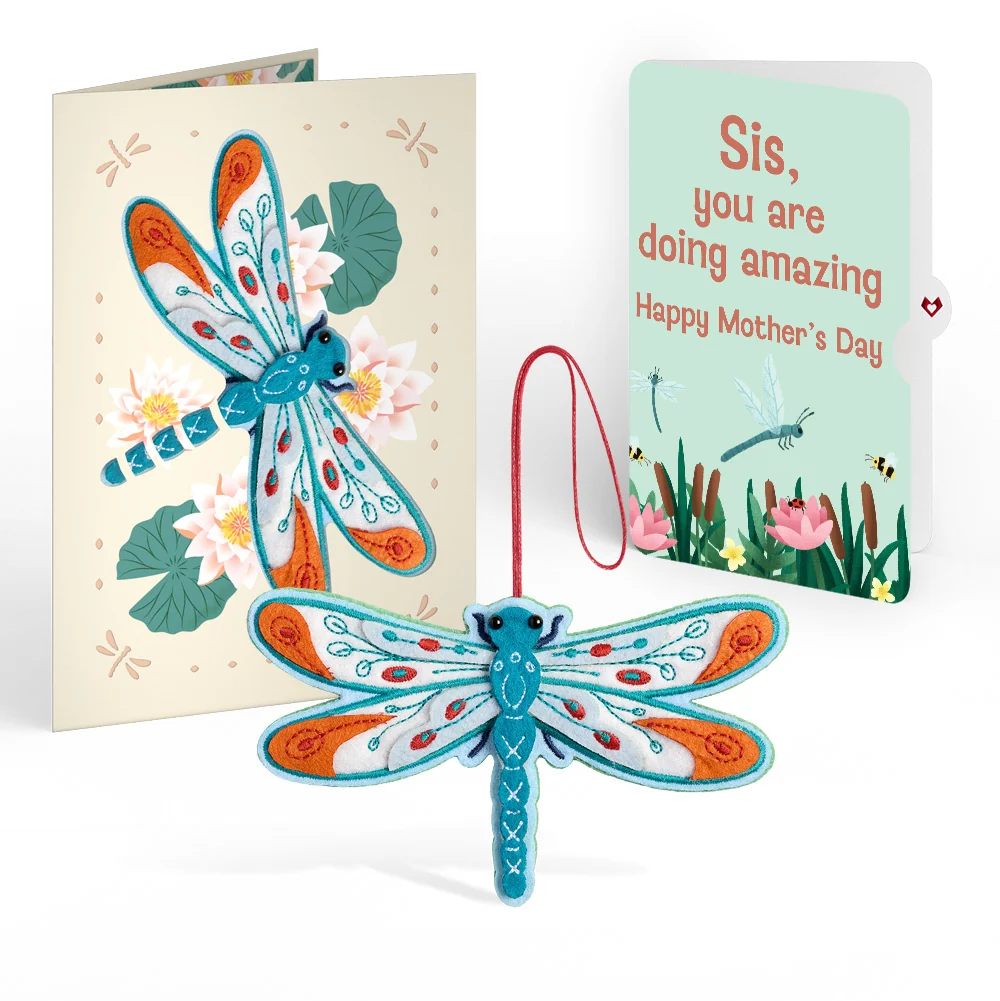 Lovepop Peaceful Dragonfly Mother’s Day HeartFelt Charm Card and Sentiment Set for Sister