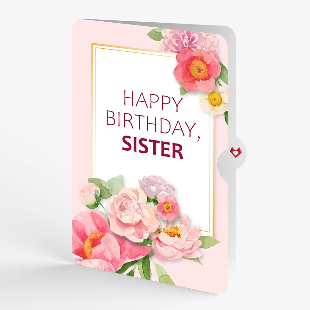Lovepop Blush Blooms Birthday Pop-Up Card and Sentiment Set for Sister Cream - Image 4