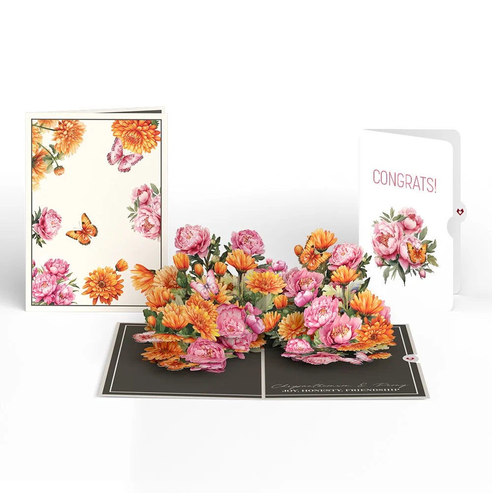 Lovepop Born to Bloom: November Birth Month Flowers Congratulations Pop-Up Card and Sentiment Set Cream