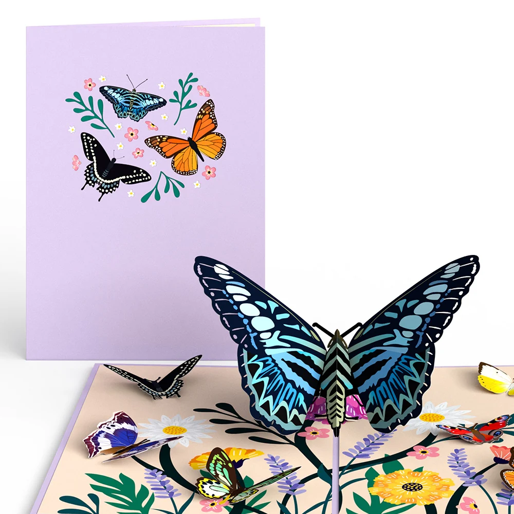 Lovepop Garden Butterflies Pop-Up Card Cream
