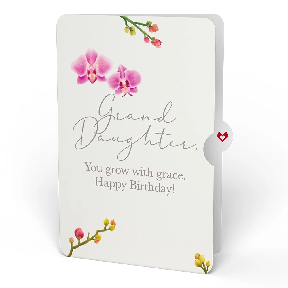 Lovepop Watercolor Orchid Birthday Pop-Up Card and Sentiment Set for Granddaughter - Image 4