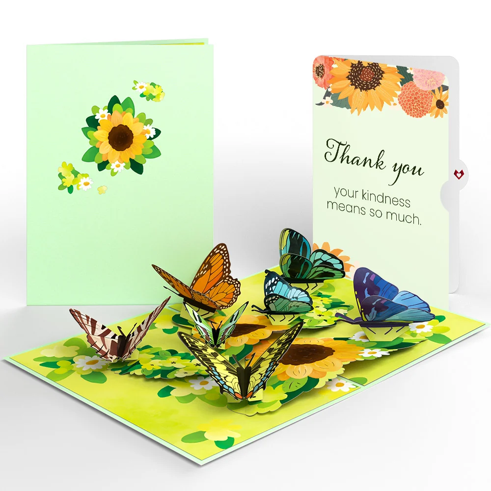 Lovepop Sunflower Butterflies Thank You Pop-Up Card and Sentiment Set